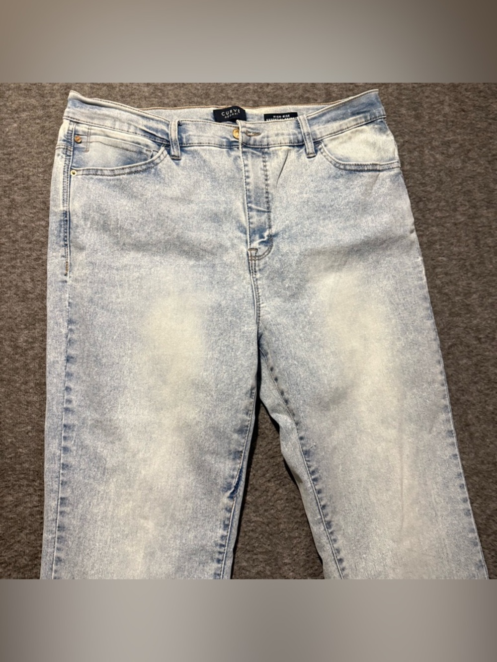 Curve Appeal High Rise Essential Skinny Jeans Womens 16/33 (inseam 28) blue - Picture 2 of 11